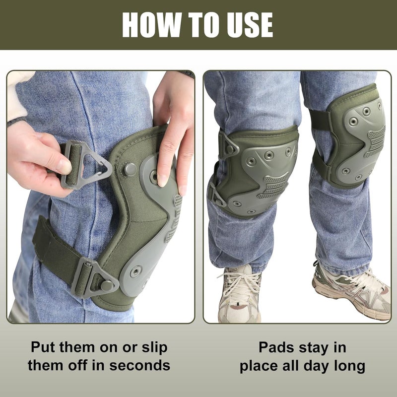 BZTAC Tactical Professional Combat Knee Protective Pads Set Advanced Tactical Gear Set for Outdoor CS Paintball Game Cycling Safety Skateboarding Gear Skates Airsoft Hunting Knee Protection Guard Pads - Image 5